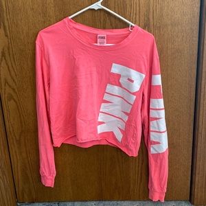 Cropped pink long sleeve shirt